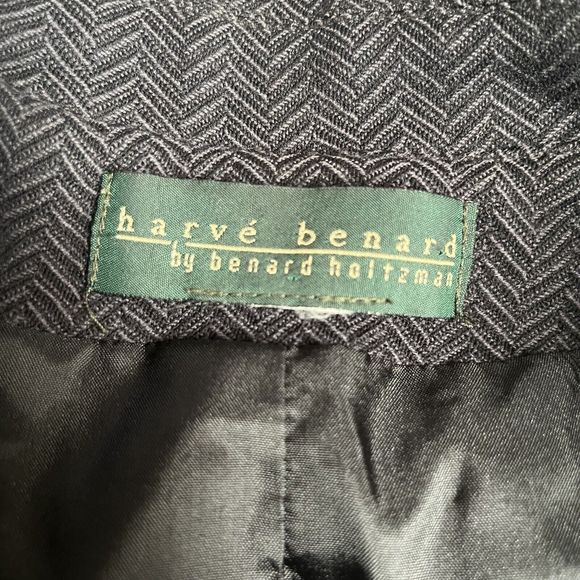 Vintage Harve Benard Wool Blend Coat Blazer Gray Button Front Large Size 12 - Picture 9 of 10